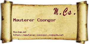 Mauterer Csongor névjegykártya